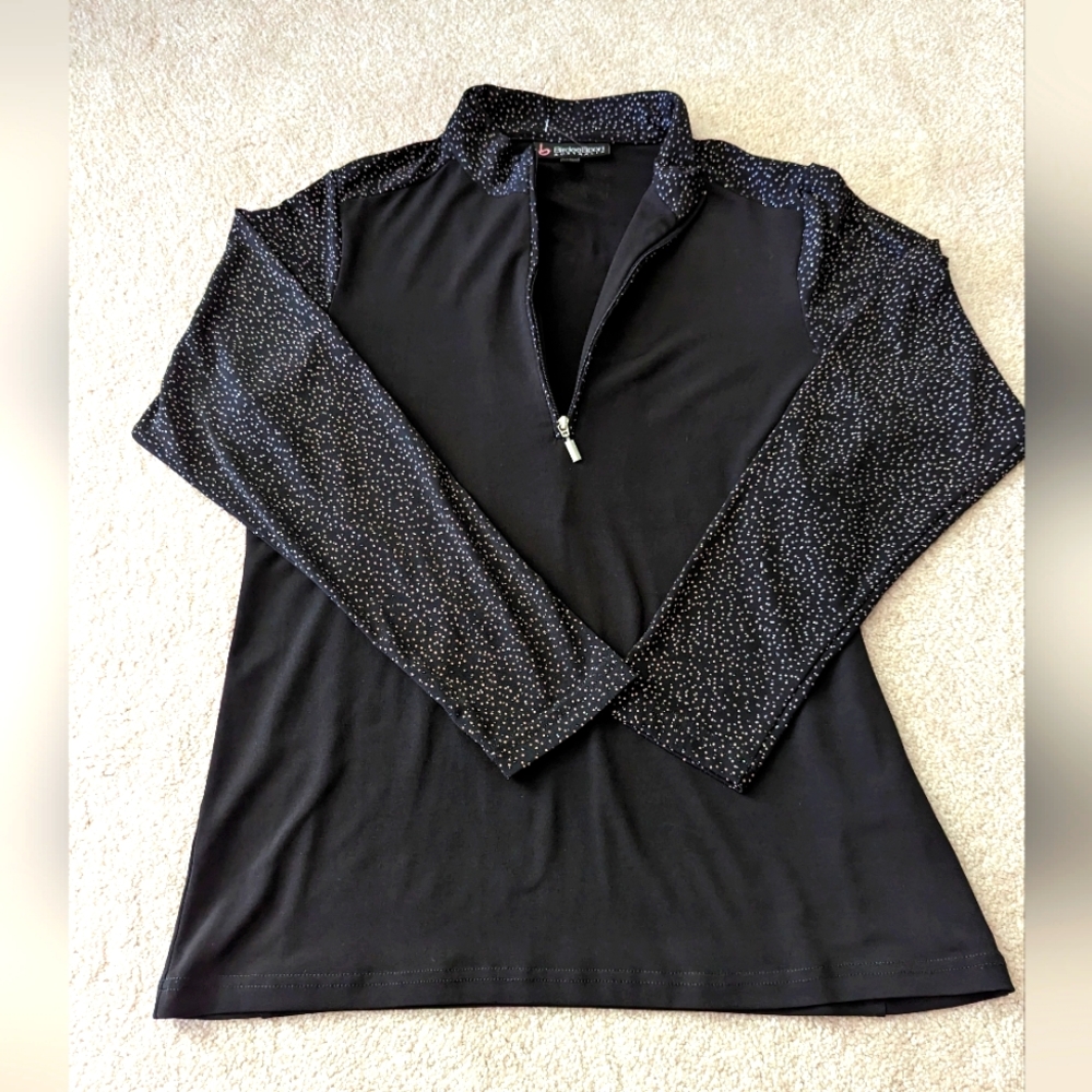 💜Birdeesport golf top black quarter zip size M long sleeve